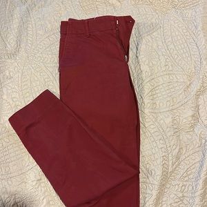 Maroon Slim Crop Pants